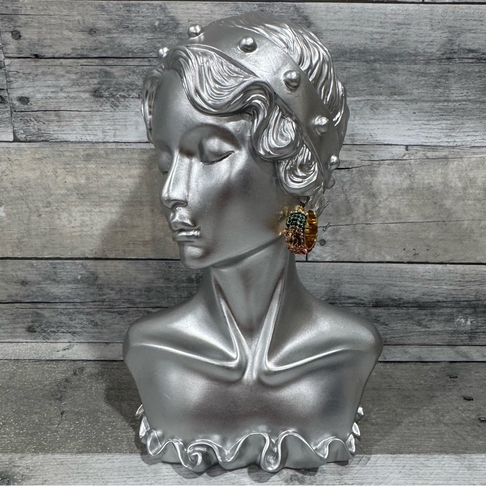 KURT GEIGER LONDON Rainbow Pave Eagle Hoop Earrings - Picture 2 of 7